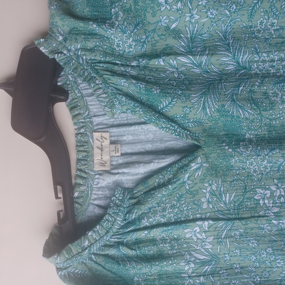 Green Floral Women's Top